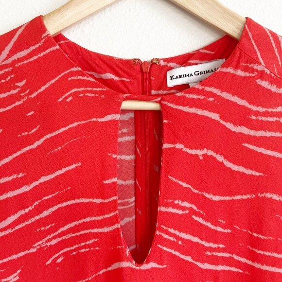 Karina Grimaldi Animal Print Keyhole Blouse Top - Picture 4 of 9